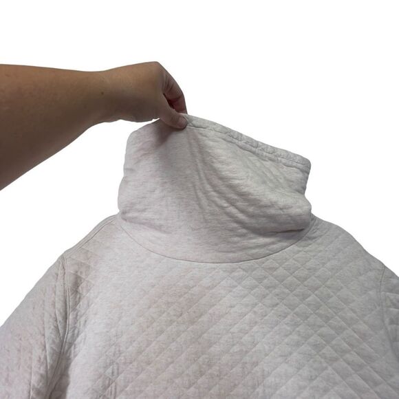 3x Duluth Trading Women's Quilted Turtleneck Pullover Beige pink Kangaroo Pocket - Picture 7 of 14